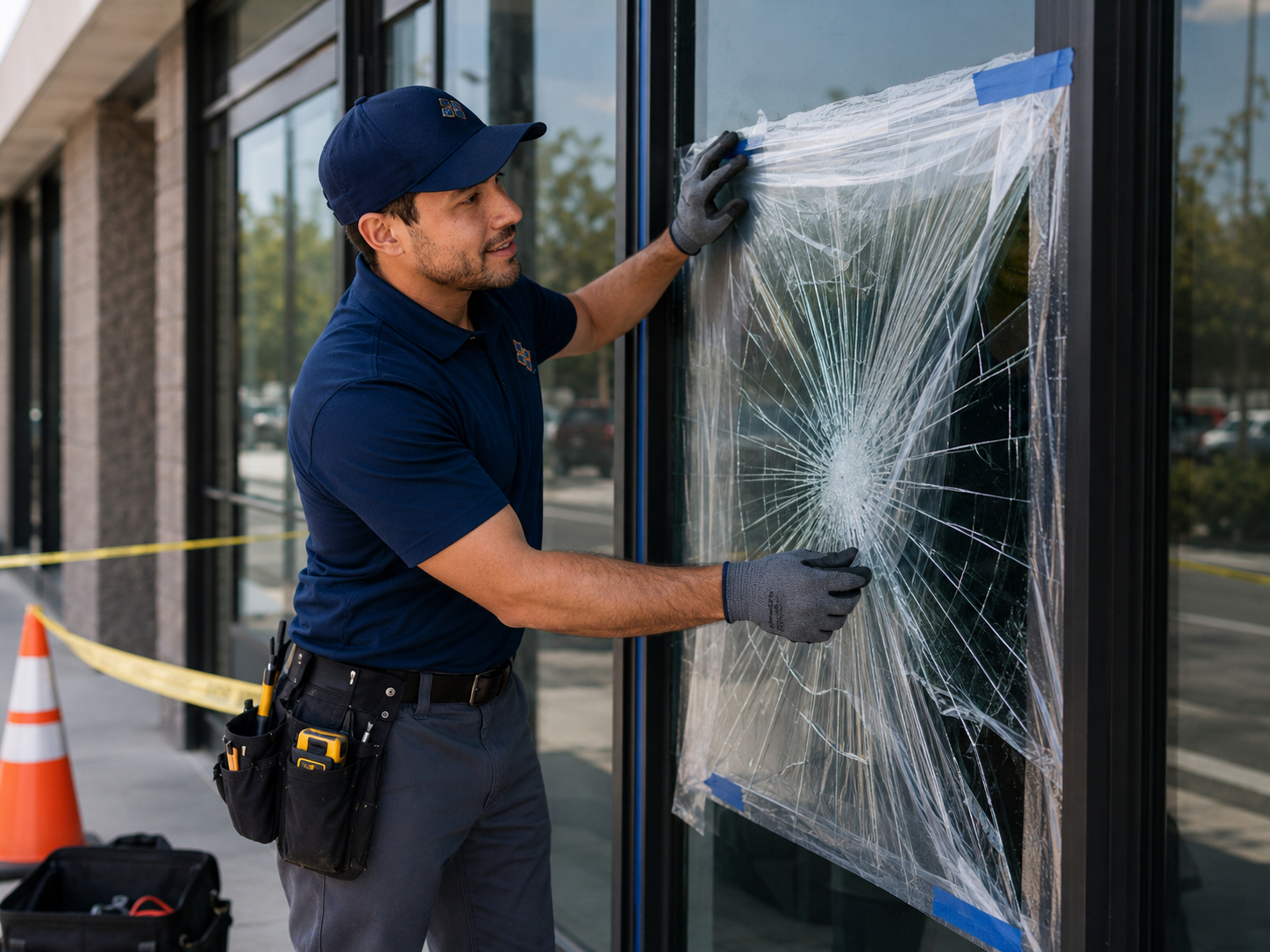 emergency glass repair and board up service estimate in VA