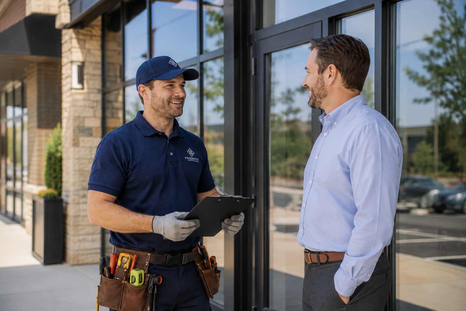 commercial storefront glass repair testimonial in Northern Virginia