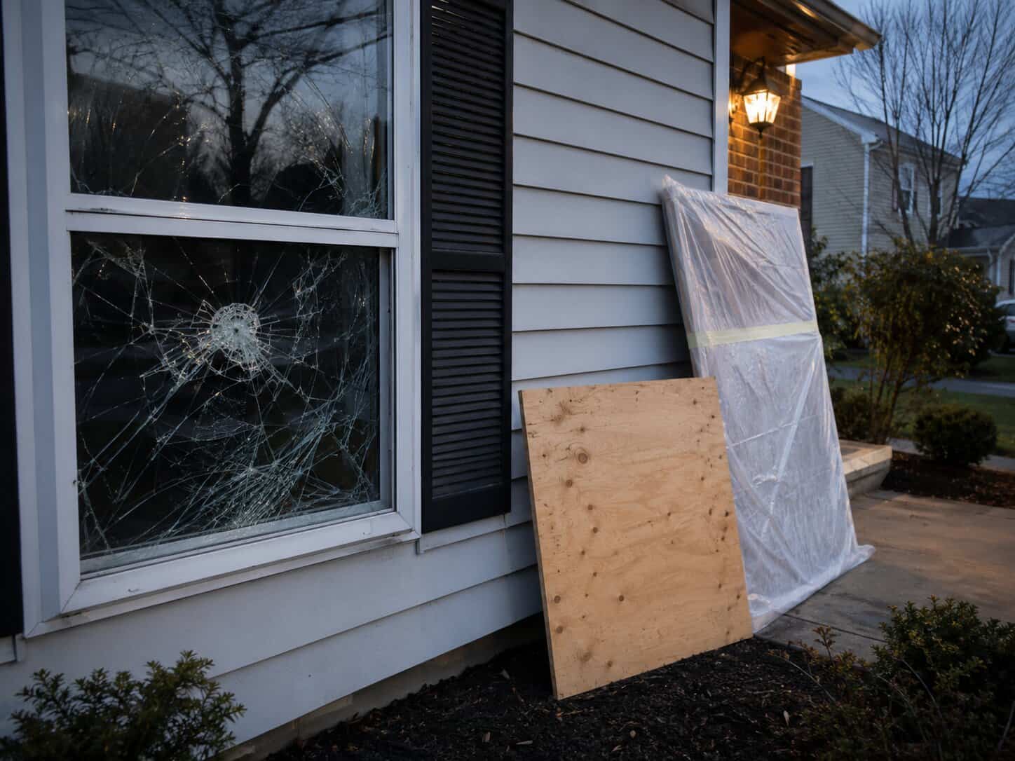 Emergency broken window glass repair for a home in Chantilly, VA