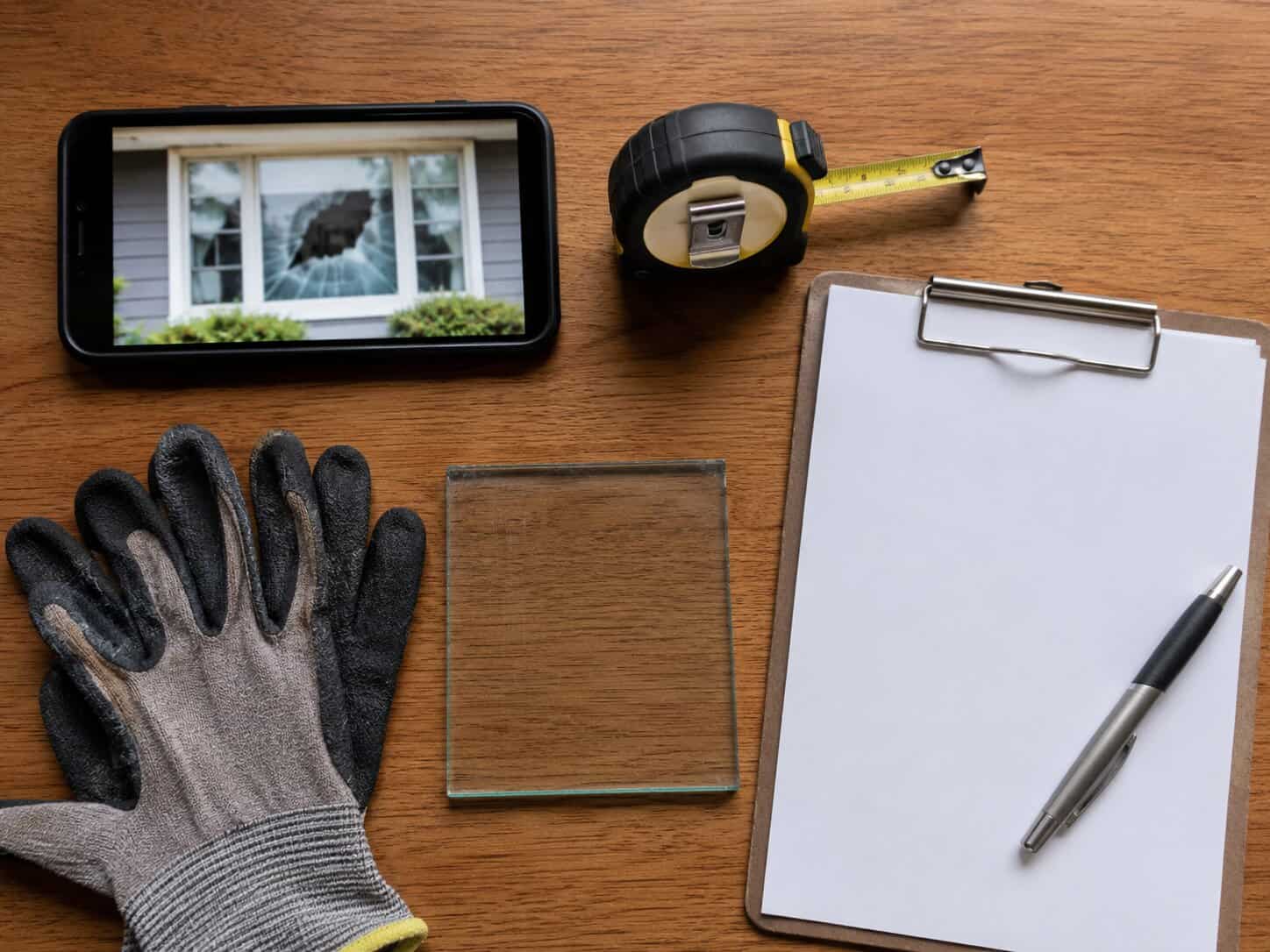 Window glass repair estimate and measurement process in Ashburn, VA