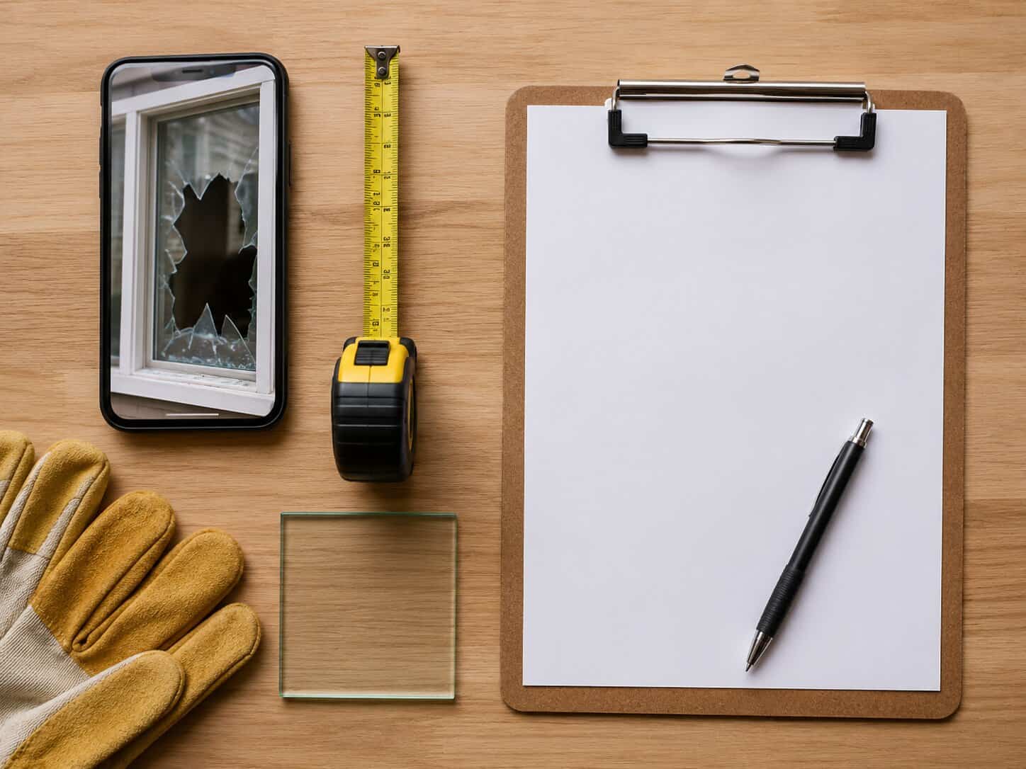 Window glass repair estimate and measurement process in Centreville, VA