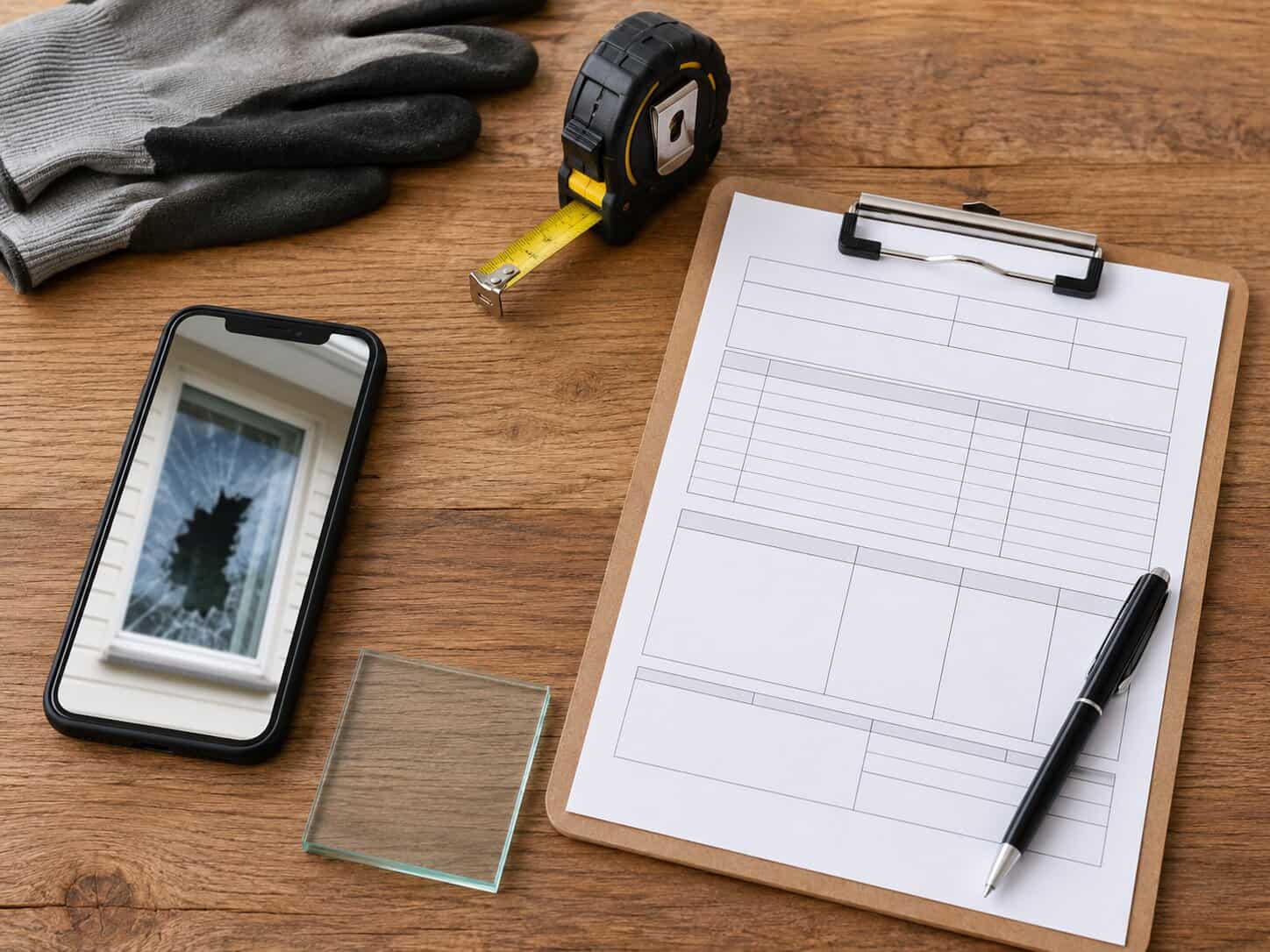 Window glass repair estimate and measurement process in Chantilly, VA