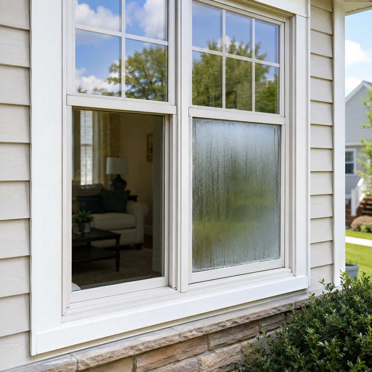Foggy double-pane residential window glass needing repair in Centreville, VA