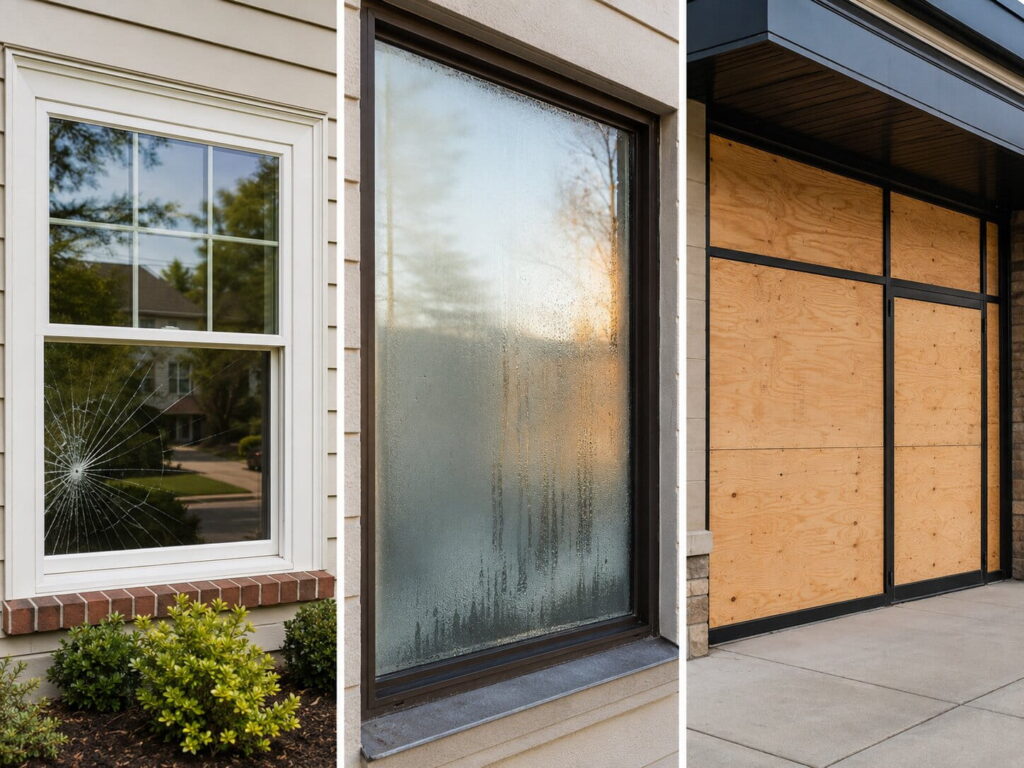 Window glass repair, replacement, and board-up options for Chantilly properties
