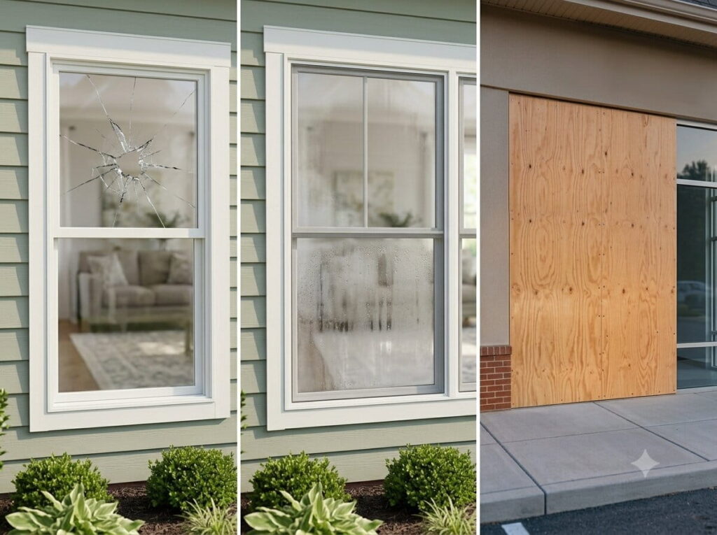 Window glass repair, replacement, and board-up options for Gainesville properties