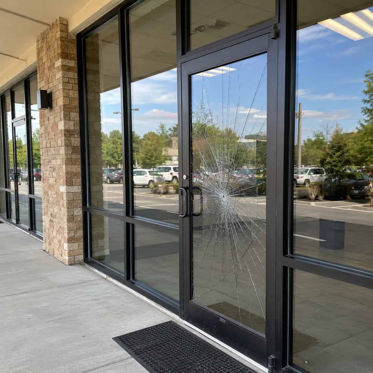 Emergency board-up service for broken commercial glass in Haymarket, VA