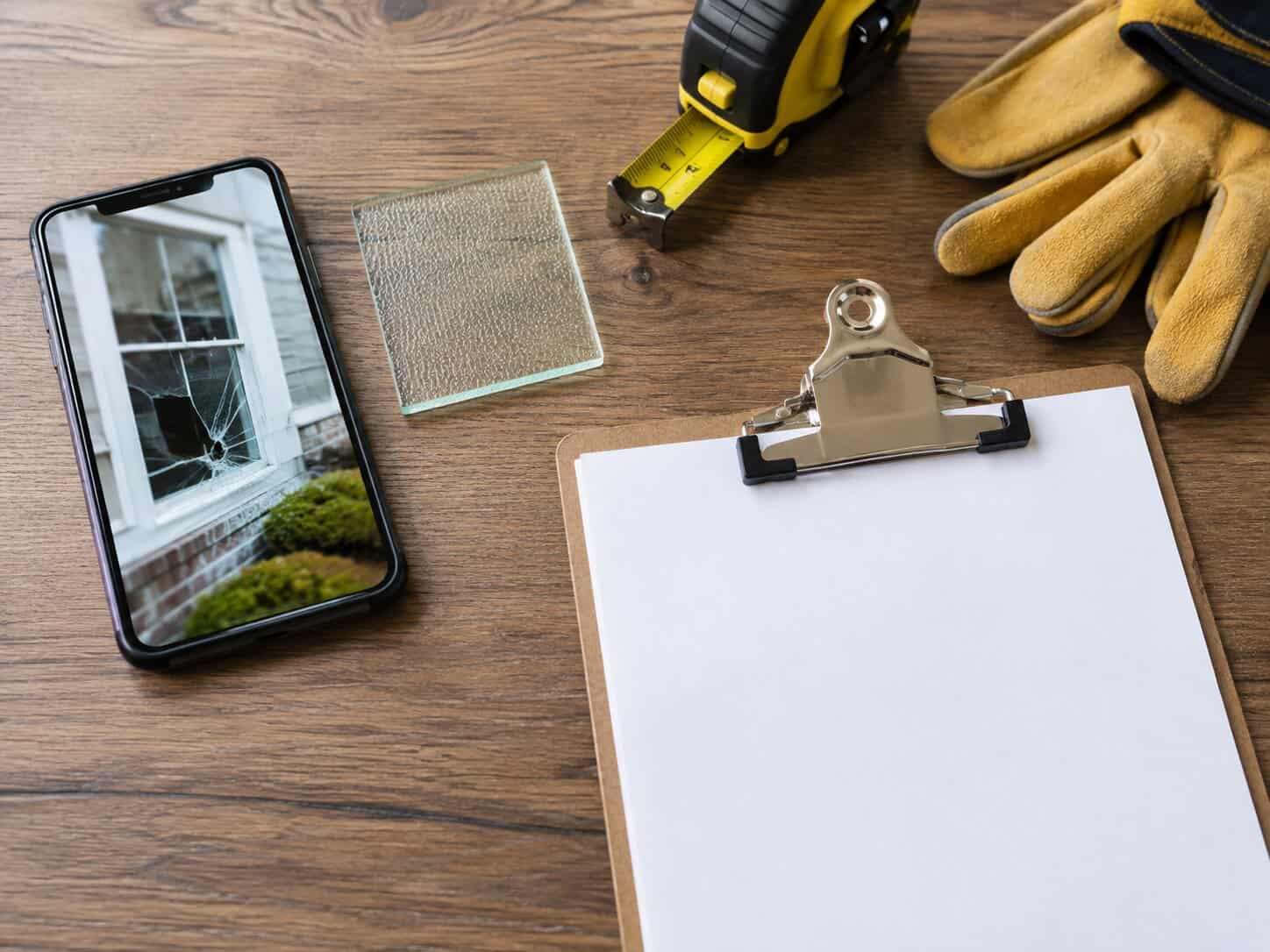 Window glass repair estimate and measurement process in Fairfax, VA