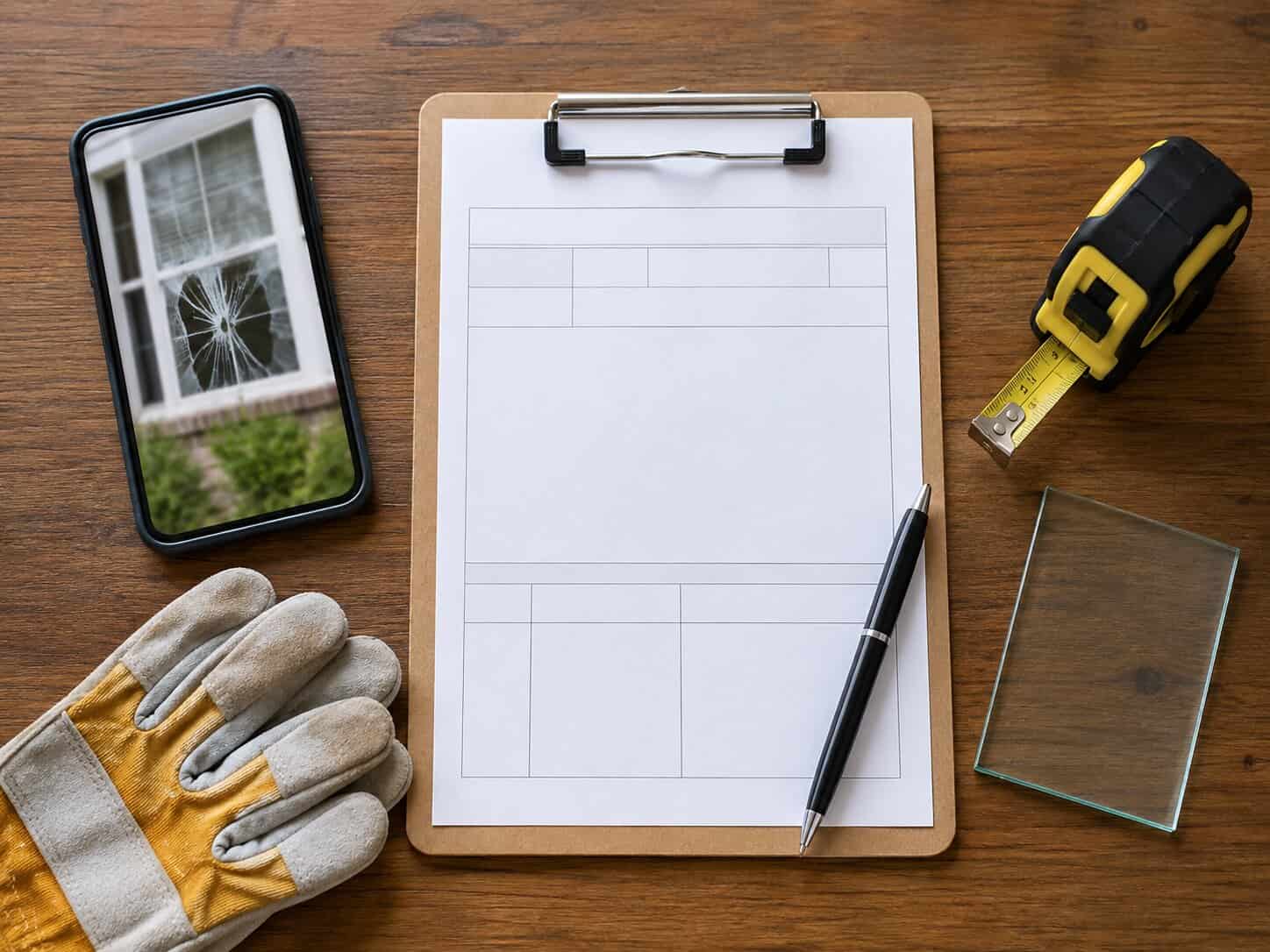 Window glass repair estimate and measurement process in Leesburg, VA