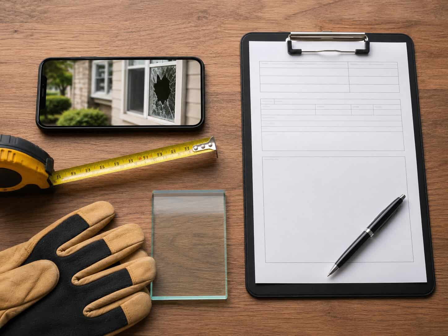 Window glass repair estimate and measurement process in McLean, VA