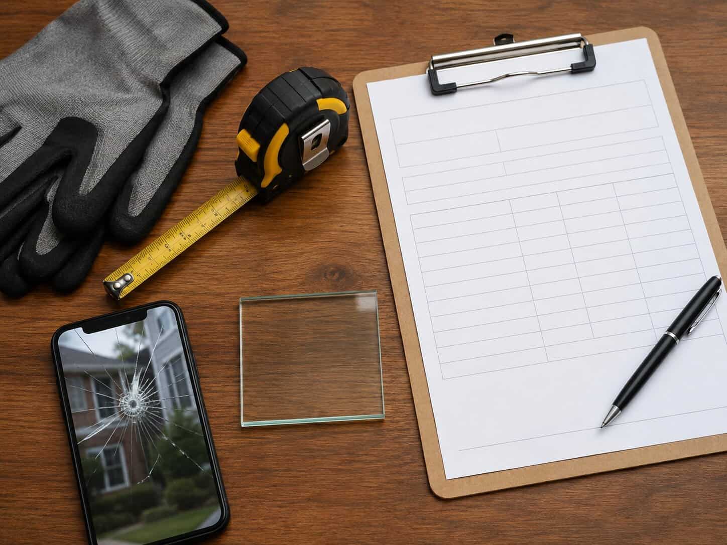 Window glass repair estimate and measurement process in Reston, VA