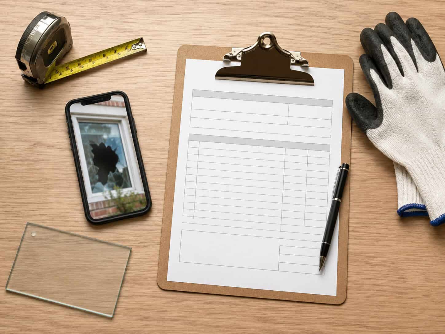 Window glass repair estimate and measurement process in Sterling, VA
