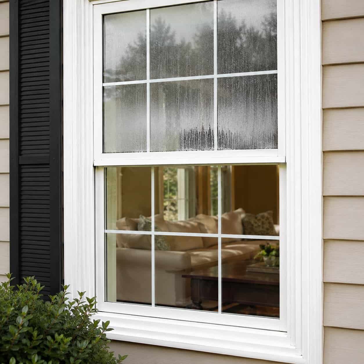 Foggy double-pane window at a home in Haymarket, VA