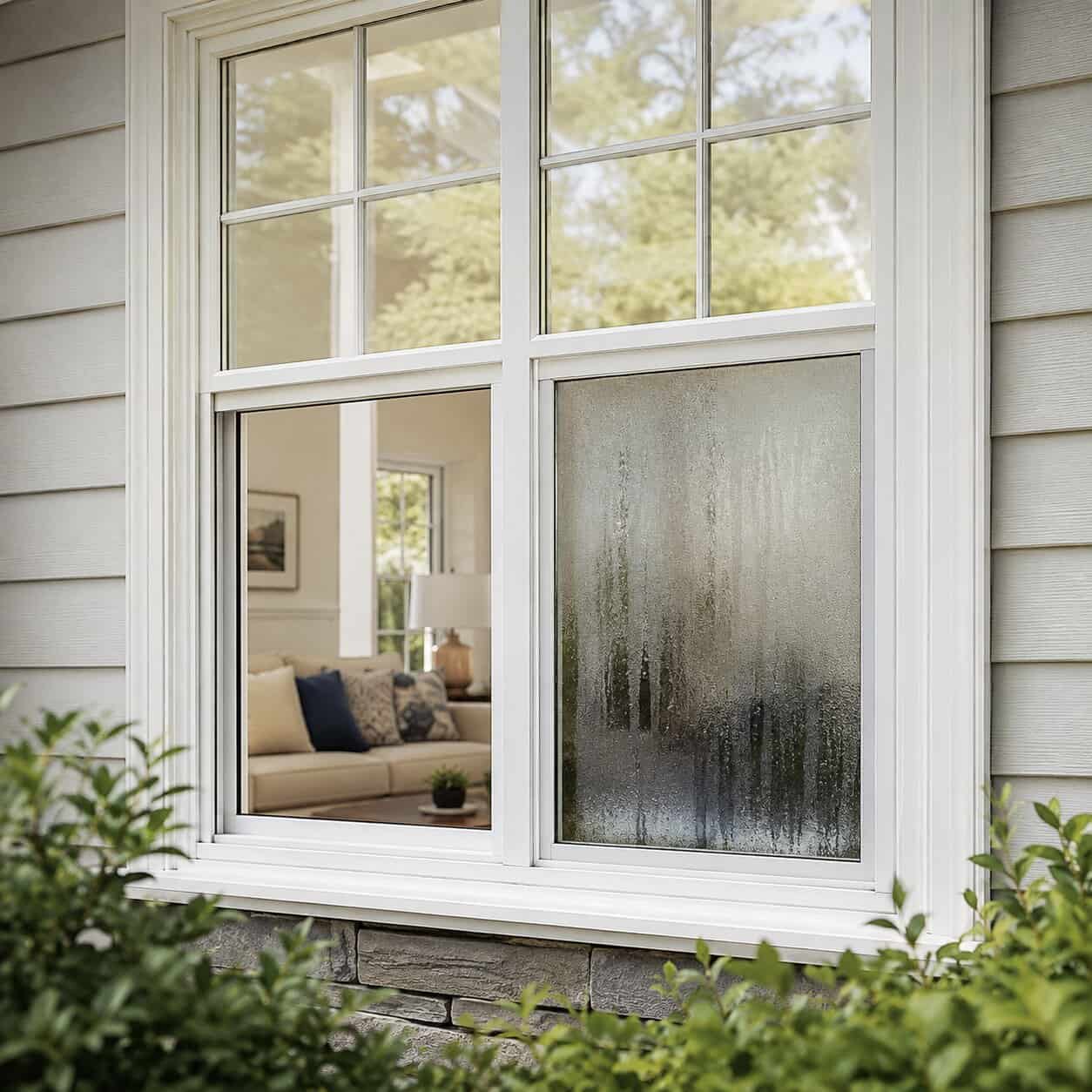 Foggy double-pane residential window glass needing repair in Herndon, VA