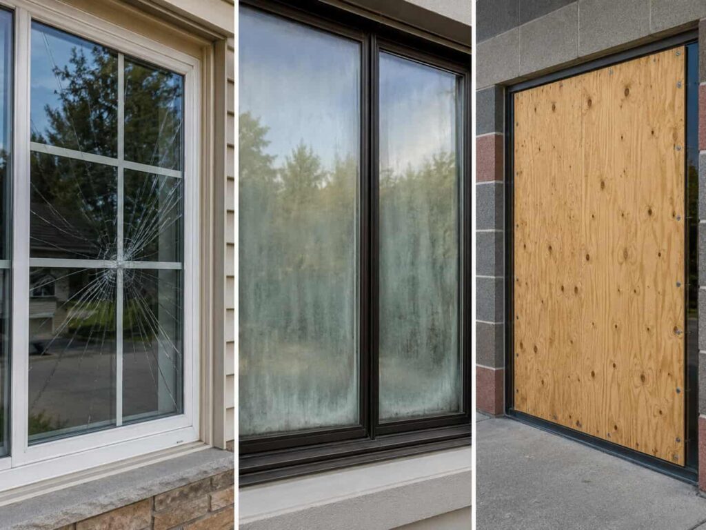 Window glass repair, replacement, and board-up options for Reston properties