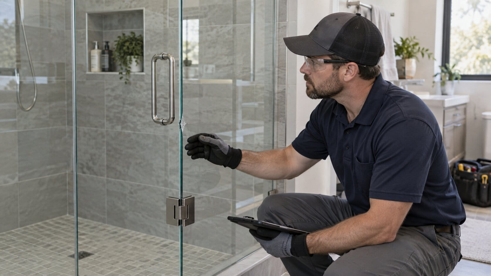 Cracked Shower Door Glass Safety Assessment