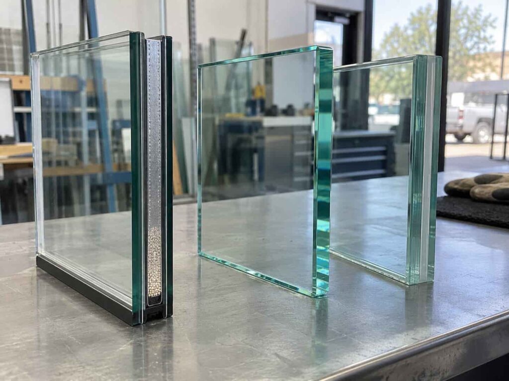 Double-pane insulated, tempered and laminated replacement glass samples